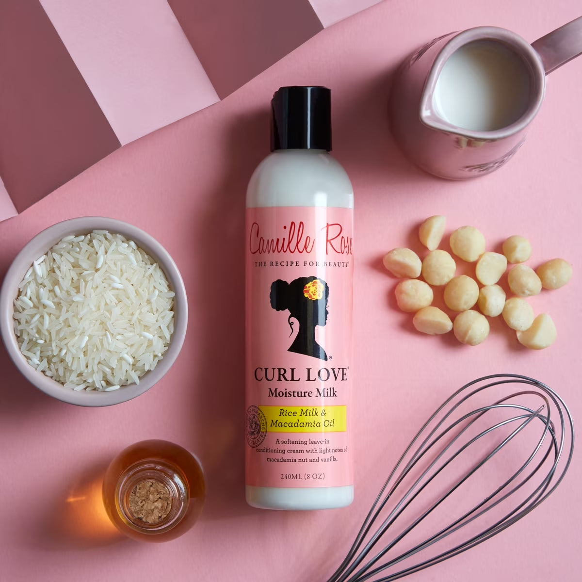 (4 Pack)  Curl Love Soften & Nourish Moisture Milk with Rice Milk & Macadamia Oil, 8Oz