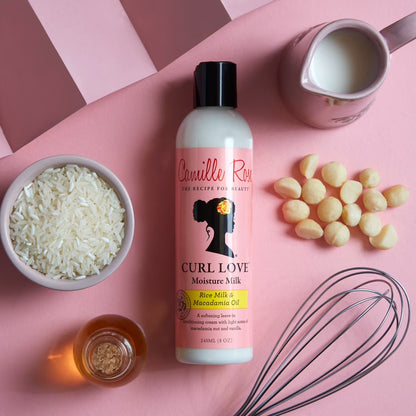 (4 Pack)  Curl Love Soften & Nourish Moisture Milk with Rice Milk & Macadamia Oil, 8Oz