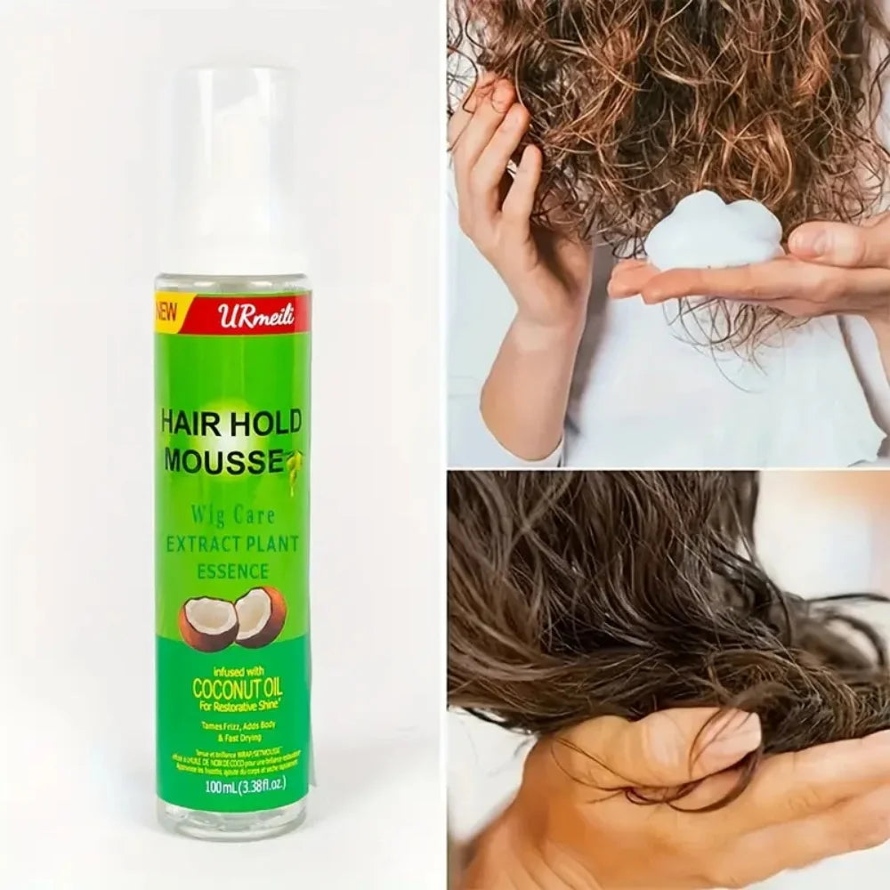 2025 Curly Hair Mousse for Wigs Strong Hold Olive Oil Hair Styling Mousse Anti-Frizz Hair Foam Mousse for Styling Hair Women Men