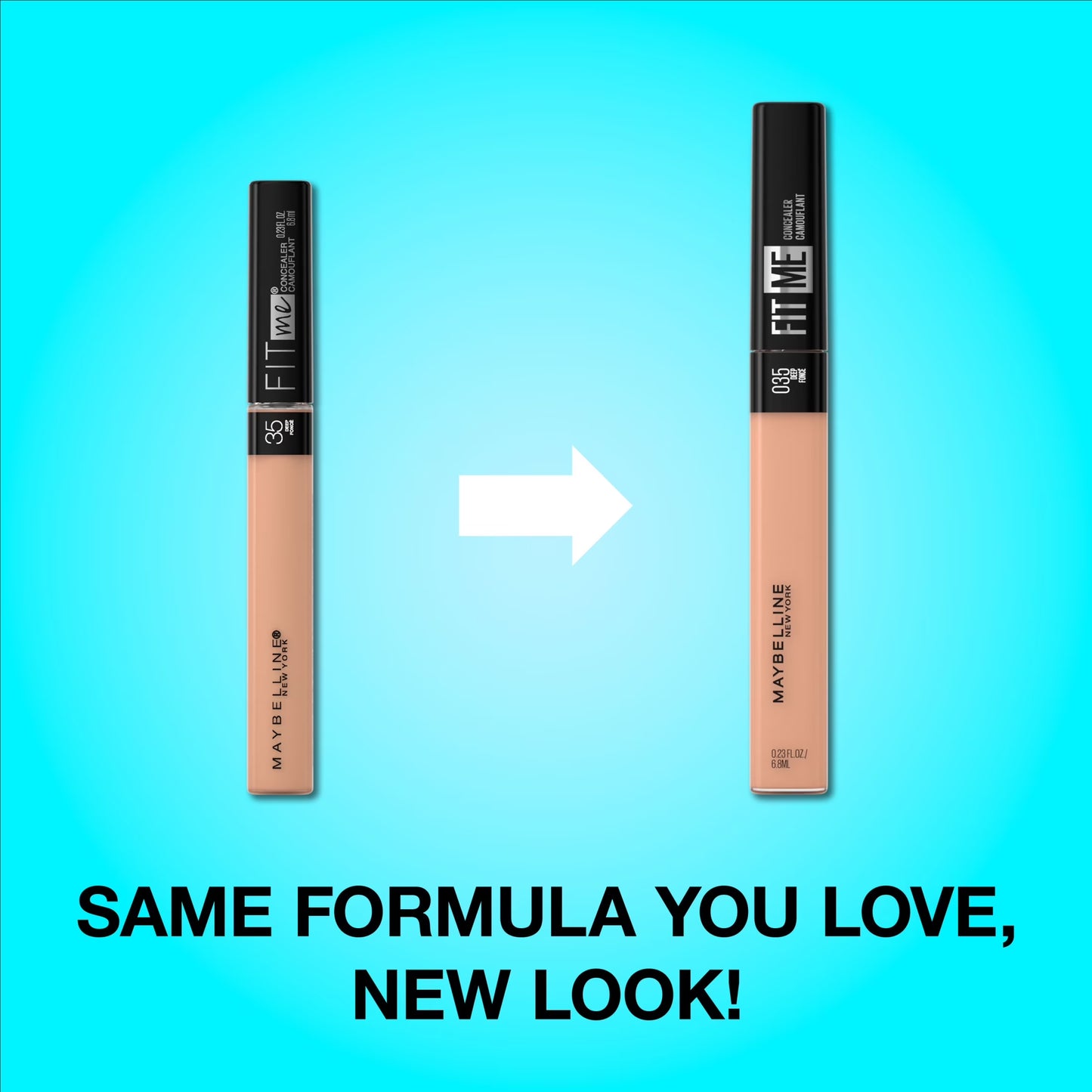 Fit Me Liquid Concealer Makeup, Natural Coverage, Oil-Free, Sand, 0.23 Fl Oz