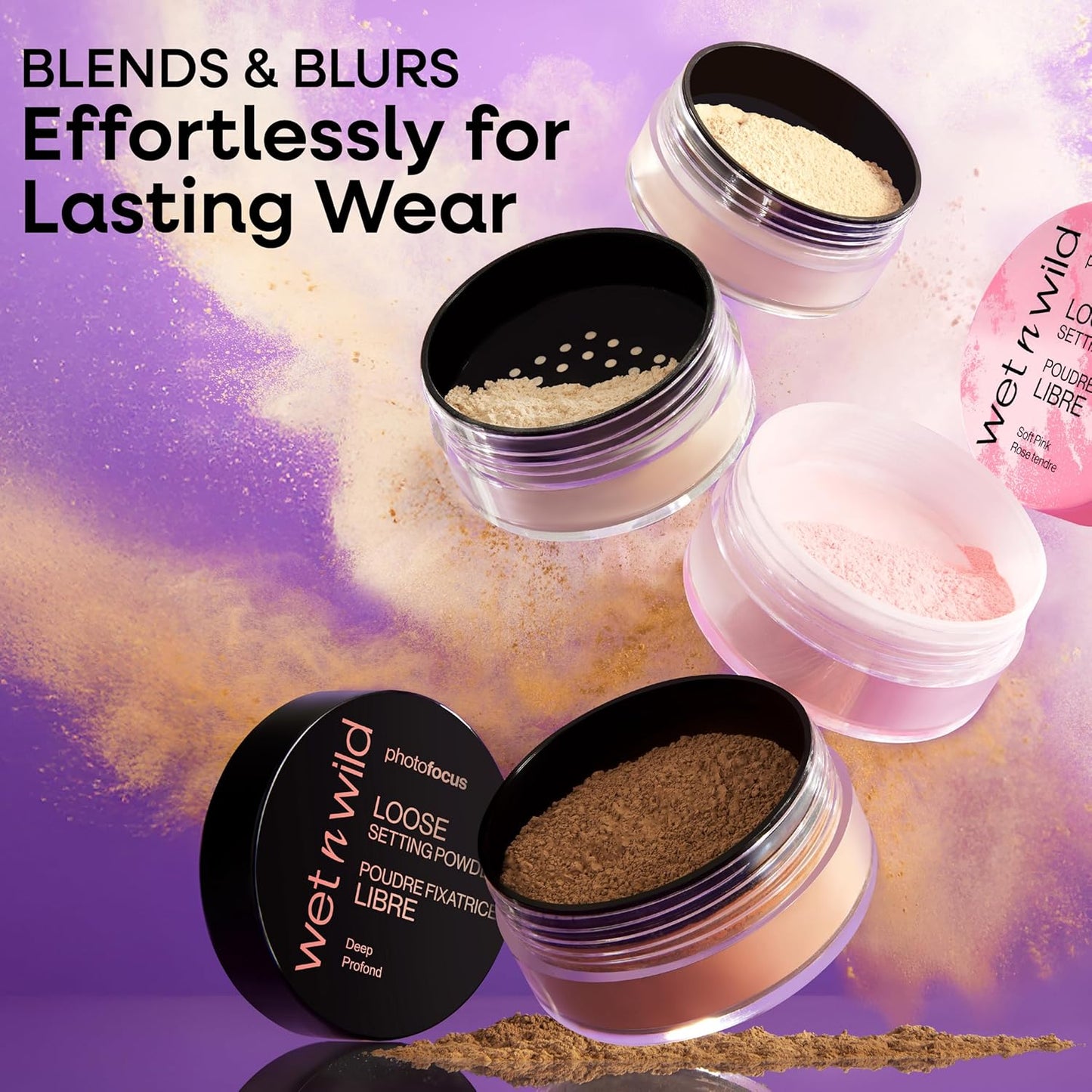 Photo Focus Loose Baking Setting Powder, Highlighter Makeup, Suitable for All Skin Tones - Off-White Translucent