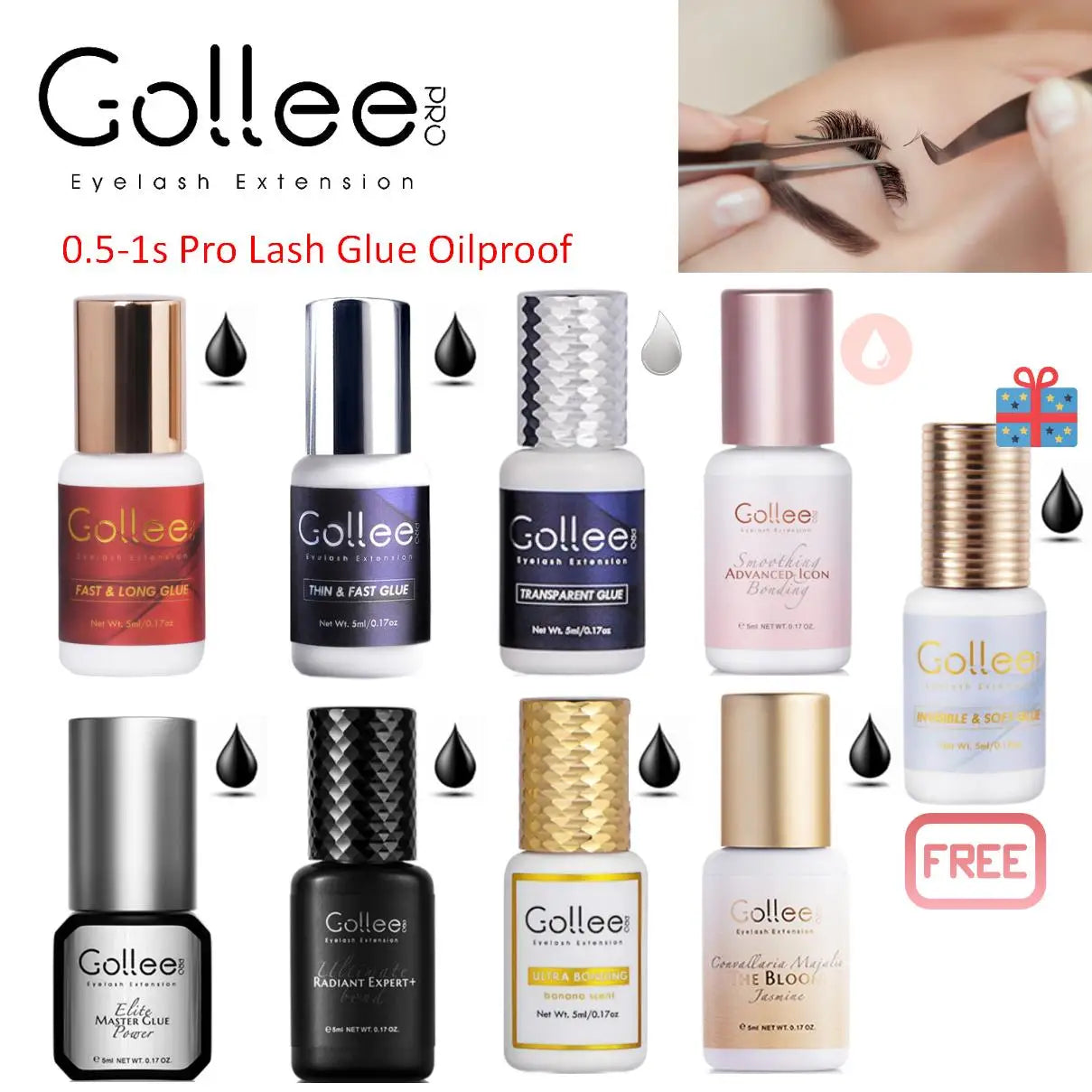 e 0.5-1S Fast Adhesives for Eyelash Extensions No Odor Glue Eyelash Extensions No Irritation Lash Extension Supplies Makeup