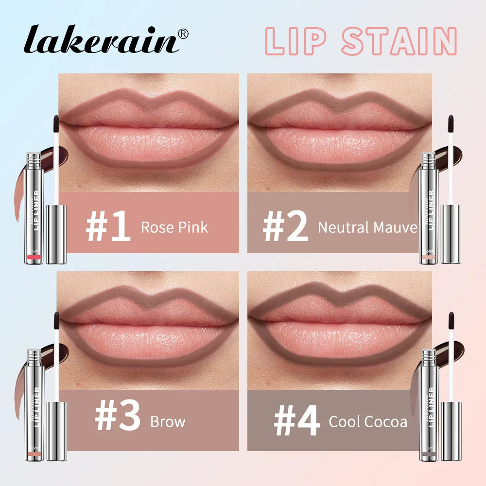 4Colors Highly Pigmented Lip Liner Tattoo Matte Peel off Enhance Lip Liner Lasting Lip Stain Waterproof Transfer-Proof Lipstick