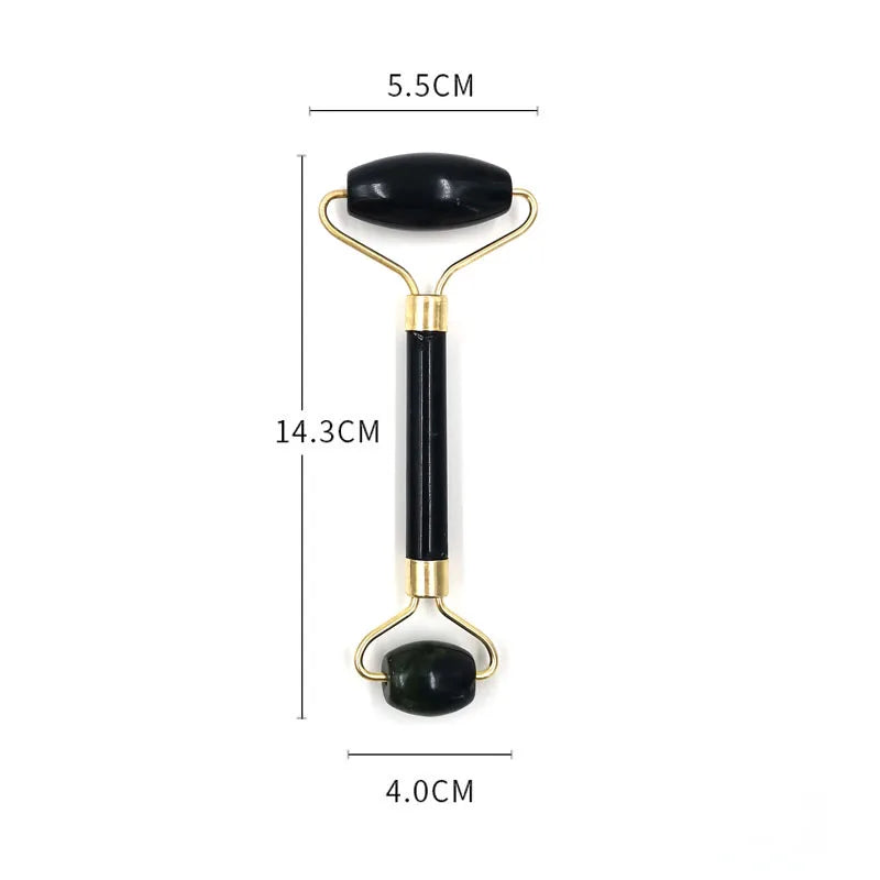 Obsidian Jade Roller Massager Gouache Scraper for Face Facial Skin Care Tools Natural Body Back Beauty Lifting Massagers Rollers
