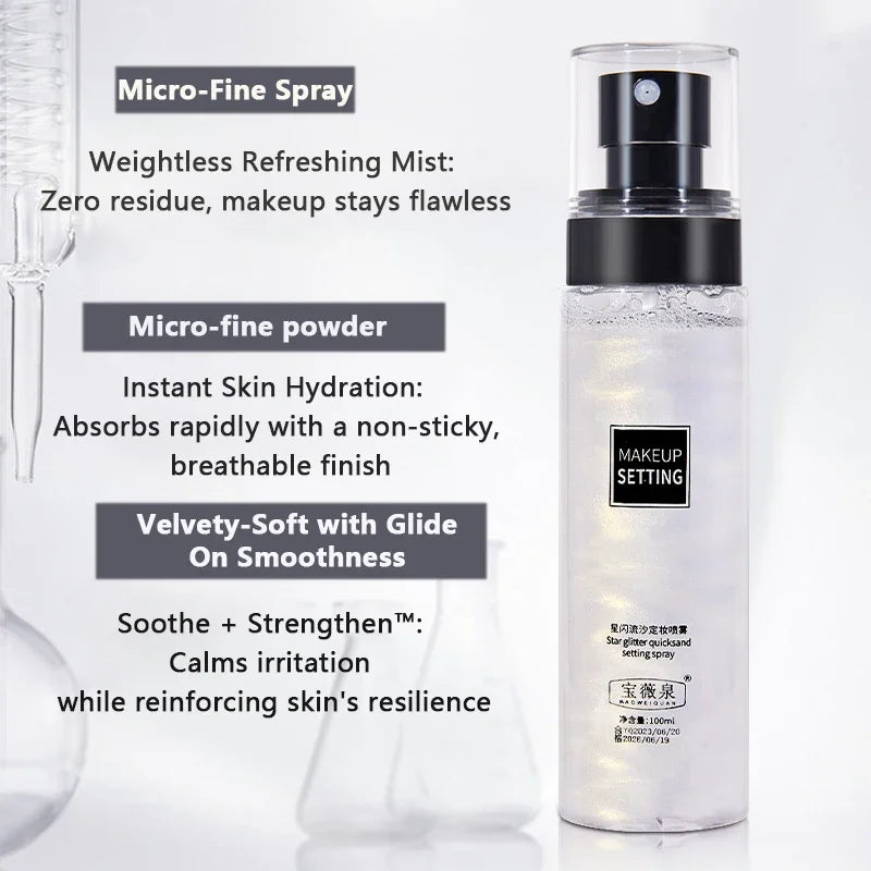 100ML Long-Lasting Makeup Fixing Spray Waterproof Sweatproof Oil Control Hydrating Setting Spray for a Fresh Makeup Finish