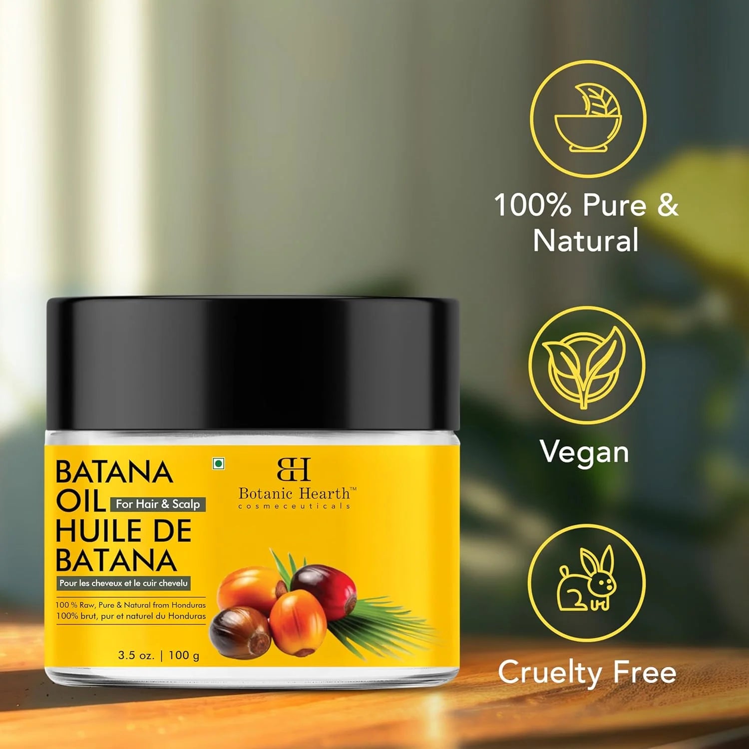 Batana Oil for Hair Growth | Batana Butter (3.5 Fl Oz) | Deeply Nourishing & Revitalizing Hair & Skin Care