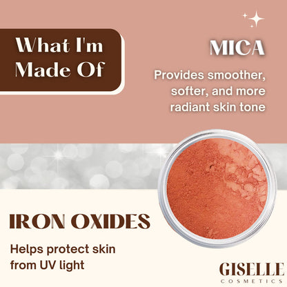Rich Girl Matte Blush - Mineral Makeup, Pure Talc Free, Loose Face Powder for Cheeks - 5 Gram Travel Size