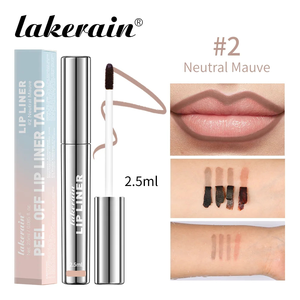 4Colors Highly Pigmented Lip Liner Tattoo Matte Peel off Enhance Lip Liner Lasting Lip Stain Waterproof Transfer-Proof Lipstick