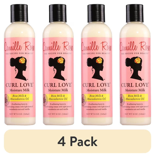 (4 Pack)  Curl Love Soften & Nourish Moisture Milk with Rice Milk & Macadamia Oil, 8Oz
