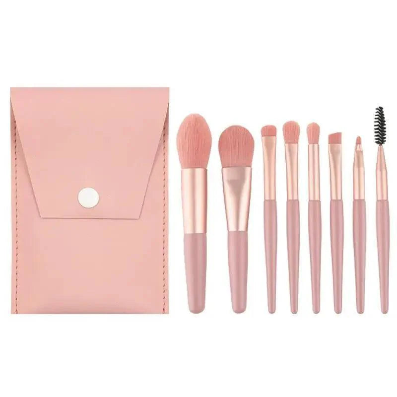 8Pcs Mini Travel Portable Soft Makeup Brushes Set