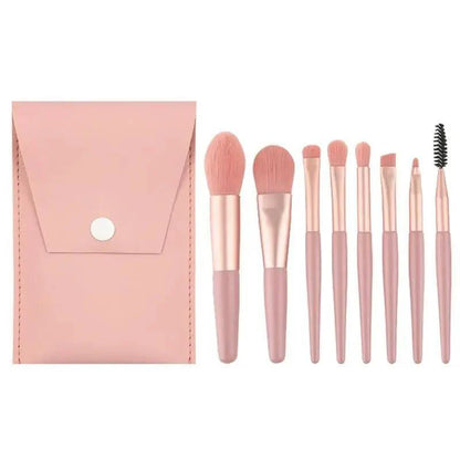 8Pcs Mini Travel Portable Soft Makeup Brushes Set