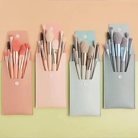 8Pcs Mini Travel Portable Soft Makeup Brushes Set