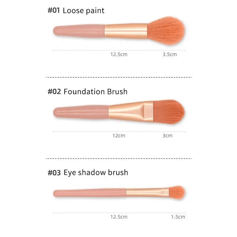 8Pcs Mini Travel Portable Soft Makeup Brushes Set
